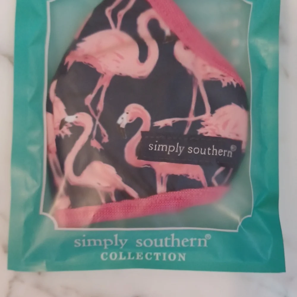 Simply Southern Pink Flamingo Face Mask Kids 2-12 cloth face mask new